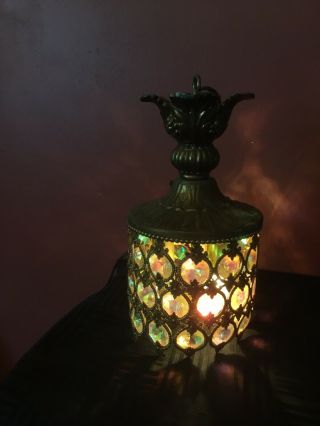 Vintage Brass Crystal Chandelier Hanging Style Ceiling Lamp Light