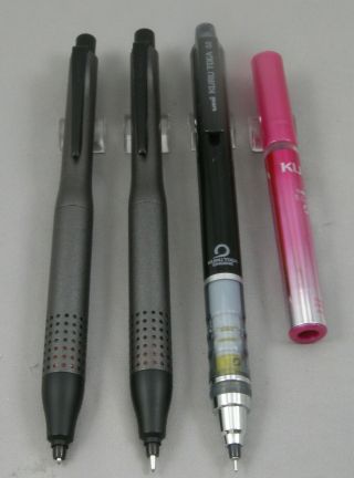 3 Uni Kuru Toga Advance & Engine Mechanical Pencils - Two 0.  5mm,  One 0.  3mm