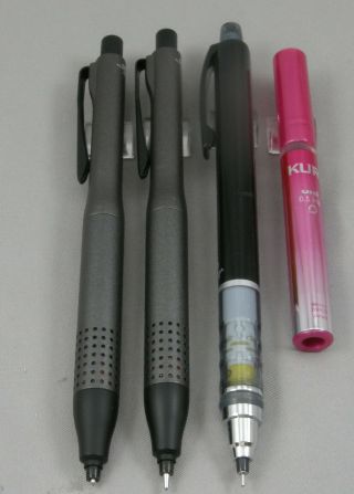 3 Uni Kuru Toga Advance & Engine Mechanical Pencils - Two 0.  5mm,  One 0.  3mm 3