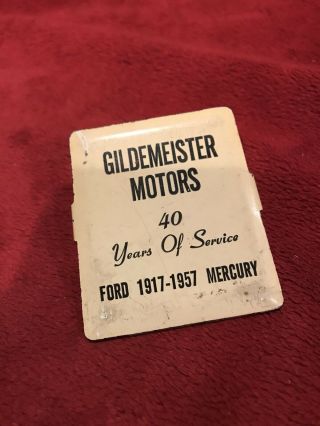 Vintage Advertising Paper Receipt Clip,  1957 Gildemeister Motors,  Ford & Mercury