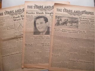 Stars And Stripes Wwii Army Newspapers - Three 1944/1945 Editions