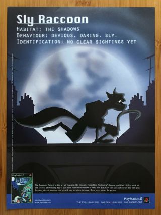 Sly Cooper And The Thievius Raccoonus Ps2 2003 Print Ad/poster Official Uk Art