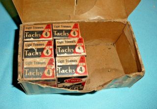 Antique/vintage 6 Box Of Cross Sterilized Tacks 4 Light Trimmers 1/8 7 - 16
