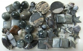 Rare,  Joblot Of Vintage Gemstones For Repurposing,  Etc - Jasper Stars,  Agate,  Etc