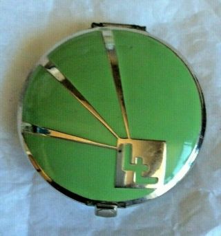18 Vintage Antique Luxor Ltd.  Art Deco Green Enamel Compact