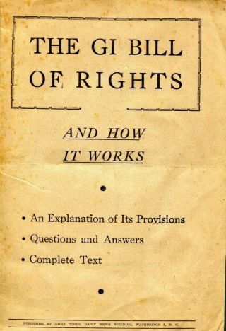 /us Army Document The Gi Bill Of Rights,  1944