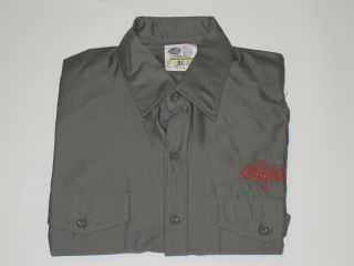 Coca Cola Gray Drivers/work Shirt Short Sleeve Coke 16.  5 L