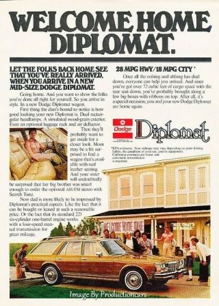 1979 Dodge Diplomat Woody Wagon - Advertisement Print Art Car Ad H89