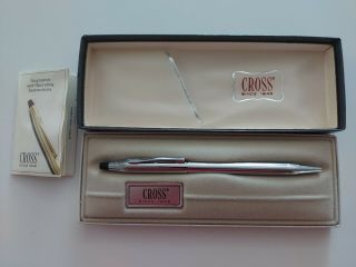 Cross Ball Point Pen - With Orignial Box / Crome Silver Plated - A Classic