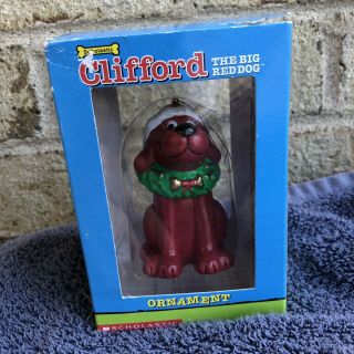 Clifford The Big Red Dog Christmas Tree Ornament Vintage Scholastic Pbs