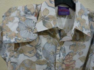 Vintage Jimi Hendrix Purple Label Pastel Floral Embroidered Long Sleeve Shirt M