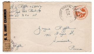 Wwii 1944 444th Bomb Group 20th Aaf Cover Apo 493 India Censored