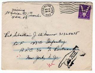 Unusual Wwii Mia Return To Sender Cover Deserter In 36th Infantry Division