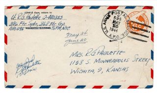 Wwii 1944 368th Fighter Group Cover 9th Aaf Apo 595 England Censored