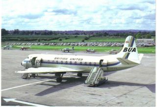 Airliner Postcard Bua Viscount Gatwick Airport