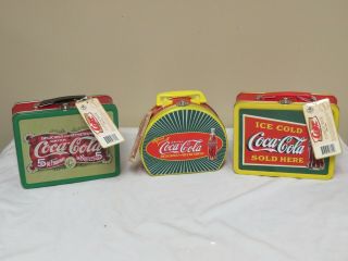3 Coca Cola Brand Lunchboxes Coke With Tags