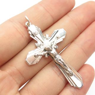 925 Sterling Silver Vintage Crucifix Cross Religious Pendant
