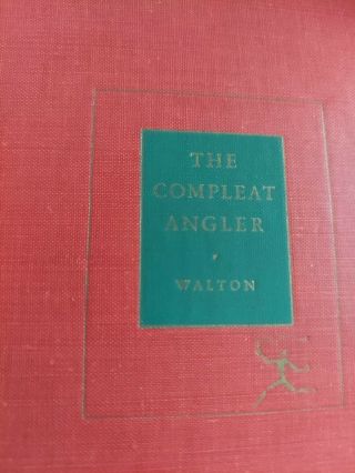 Vintage Random House Modern Library Book: The Compleat Angler By Izaak Walton