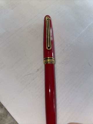 Vintage Colibri Pen Red With Gold Trim