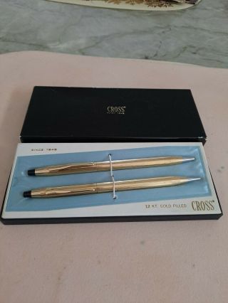 Cross Pen & Pencil Set 12kt Gold Filled No.  6601 W/ Box