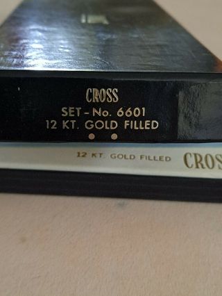 Cross Pen & Pencil Set 12kt Gold Filled No.  6601 w/ Box 2