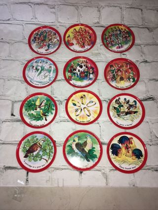 Vintage Tin 12 Days Of Christmas Coasters