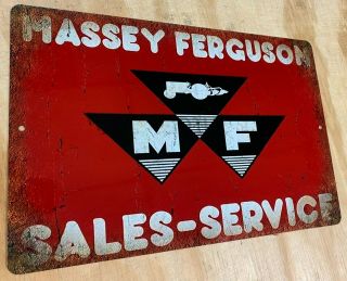 Massey Ferguson Farm Tractor Sales & Service Aluminum Metal Sign 12x18