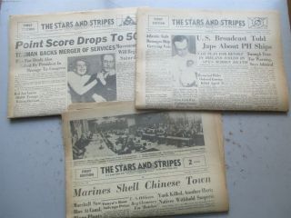 Stars And Stripes Wwii Us Army Daily Newspaper Three Issues December 1945