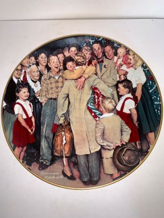 Vintage 1987 Norman Rockwell The Homecoming Christmas Plate By Gorham