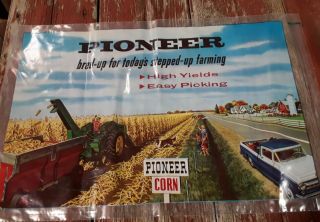 Vintage Nos Pioneer Corn Feed Seed Plastic Bemis Bag Sack John Deere Tractor