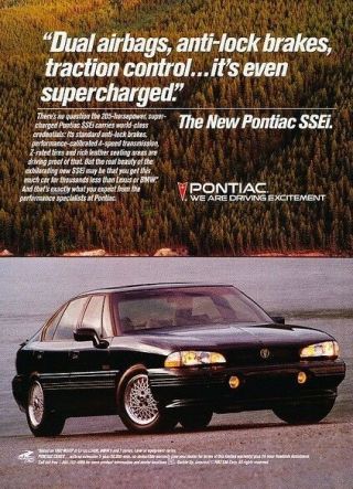 1992 Pontiac Bonneville Advertisement Print Art Car Ad J880