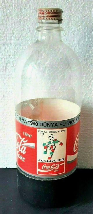 Coca Cola Bottle Turkey 90 Italy World Cup Fifa 1 Litre Plastic Bottle Empty