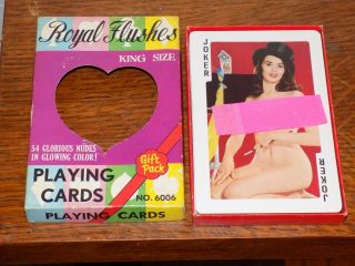 Vintage 1950 - 60’s Royal Flushes King Size Card Deck Of Nudes