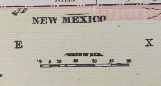 Vintage 1900 Mexico Map 11 " X14 " Old Antique Alamogordo Santa Fe Nm