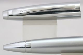 Vintage Cross Calais Satin Chrome Ballpoint Pen With Chrome Trim