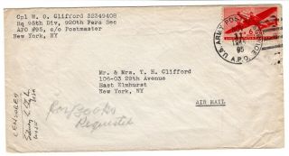 Wwii 1944 95th Infantry Division Cover Apo 95 France Censored