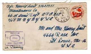 Wwii 1945 2nd Armored Division Cover Apo 252 Netherlands Censored.