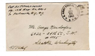 Wwii June 1943 3rd Infantry Division Cover Apo 790 Tunisia Censored