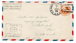 Wwii 1943 12th Bomb Group 12th Aaf Cover Apo 785 Italy Censored