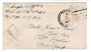 Wwii 1944 3rd Infantry Division Cover Apo 3 Italy 15th Infantry Censored