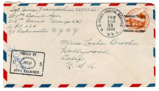 Wwii 1944 303rd Bomb Group 8th Aaf Cover Apo 562 England Censored