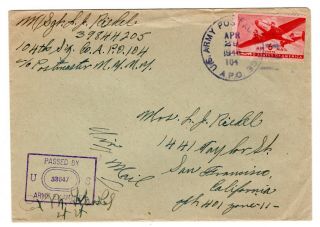 Wwii April 1945 104th Infantry Division Cover Apo 104 Germany Censored