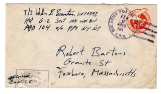 Wwii 1945 104th Infantry Division Cover Apo 104 Germany Censored