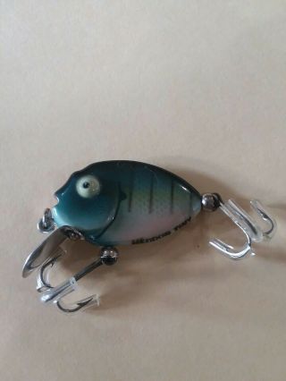 Vintage Heddon Tiny Punkinseed (blue Shore) Fishing Lure With Glass Eyes.