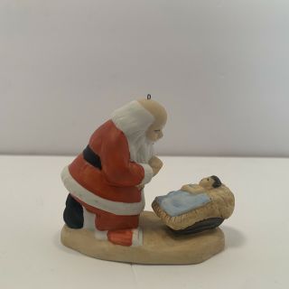Santa Claus Baby Jesus Christmas Ornament The Kneeling Santa Roman Inc 1985