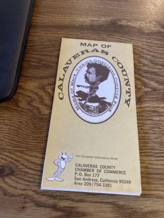Vintage Map - 1970 Calaveras County Ca,  East Of San Francisco