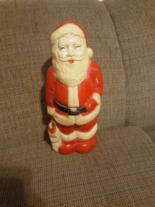 13 Inch Blow Mold Santa In Good Shape