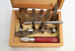 Vintage X - Acto Wood Carving Set,  15 Assorted Blades & 2 Handles,  Made In Usa