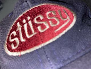 Vintage Stussy Logo Snapback Hat Cap Made in USA Blue 2