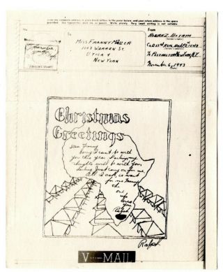 Wwii Illustrated V - Mail Christmas In Africa Apo 15018 Censored 1943